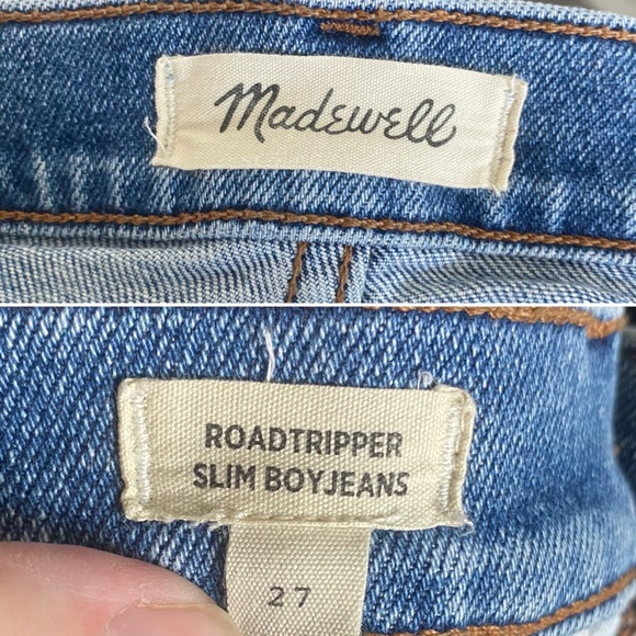 Madewell Roadtripper Boyjean Slim Leg Cadell Wash Ripped Edition Boho Size 27 - Picture 11 of 12